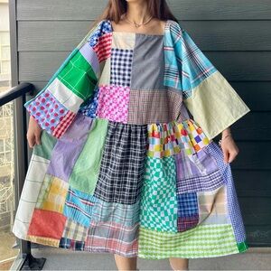 Handmade Quilted Patchwork Dress SKU 04111 Plaid
